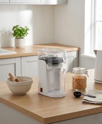 Image of VINSU Hot Air Popcorn Maker Machine for Home, Oil-Free Healthy Popcorn Maker with Measuring Cup & Removable Container, Electric Popcorn Popper for Kitchen & Movie Nights