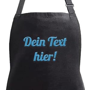 Personalisierbare bestickte Schürze aus 100% Baumwolle