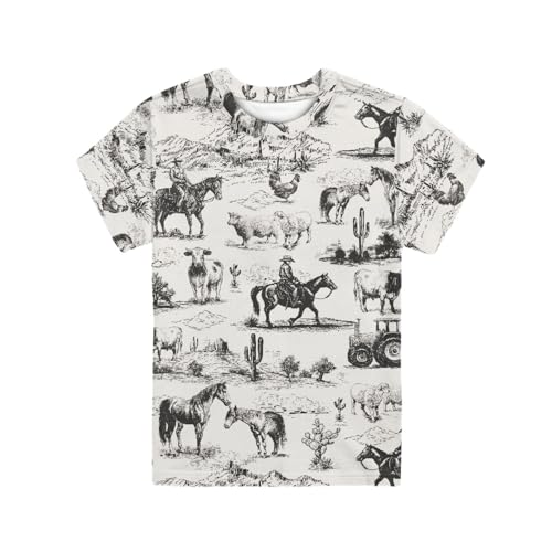 Image of Kids Graphic T-Shirt Boys Girls Novelty Tees Top Short Sleeve Shirts Summer Blouses 3-16