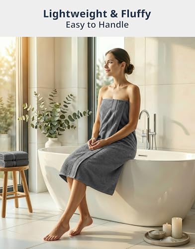 Image of Lane Linen Luxury Bath Towels Set - 12 Piece (4 Bath Towels, 4 Hand Towels, 4 Washcloths), 100% Cotton, Zero Twist, Super Soft & Extra Absorbent - Space Grey