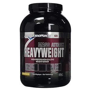 Boditronics Mass Attack Heavyweight Mass Gainer Powder for High Protein and High-Calorie Weight Gainer Protein Powder with 5g Creatine, BCAA, Glutamine and Beta Alanine (Gingerbread)