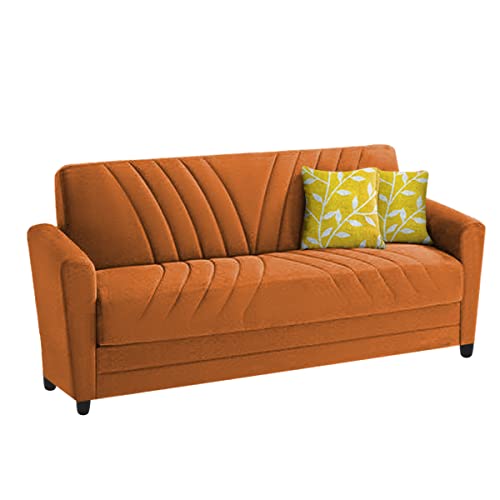 Image of Francis 3 Seater Sofa Set for Living Room (Orange Fabric)