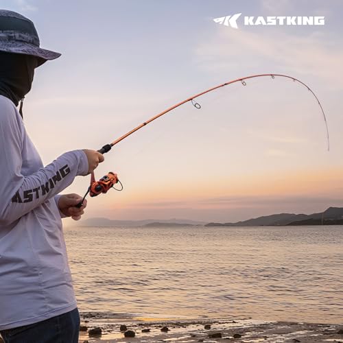 Image of KastKing Lethal Blaze Twin-tip Fishing Rod and Reel Combo, Spinning & Baitcaster Combo, Flame Pattern Design, IM6 Graphite 2Pc Rod with Backup Tip Section, Stainless-Steel Guides, EVA Handle