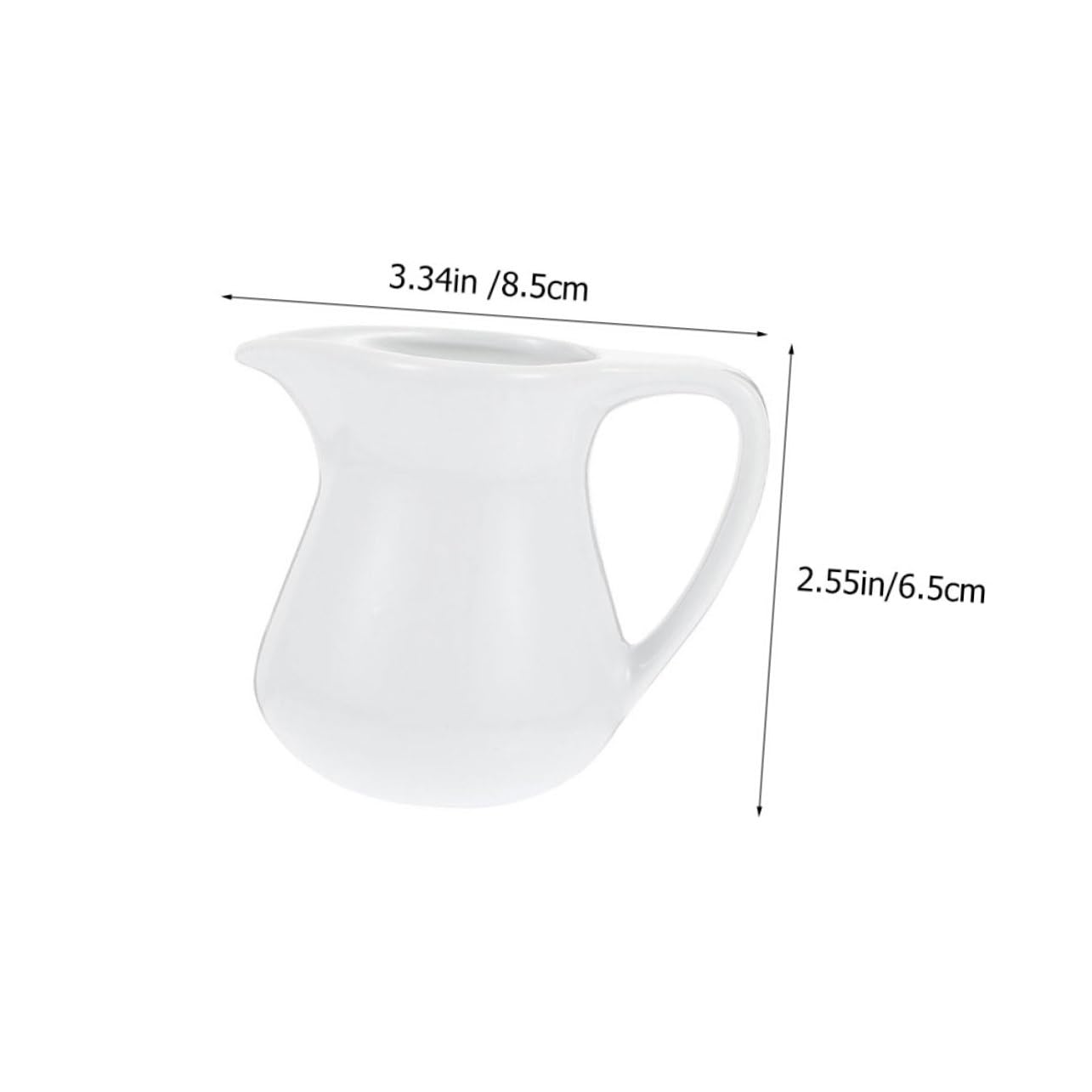 KICHOUSE 2 Piece Ceramic Milk Pitcher Latte Art Cup Creamer Pitcher Syrup Set Random Style
