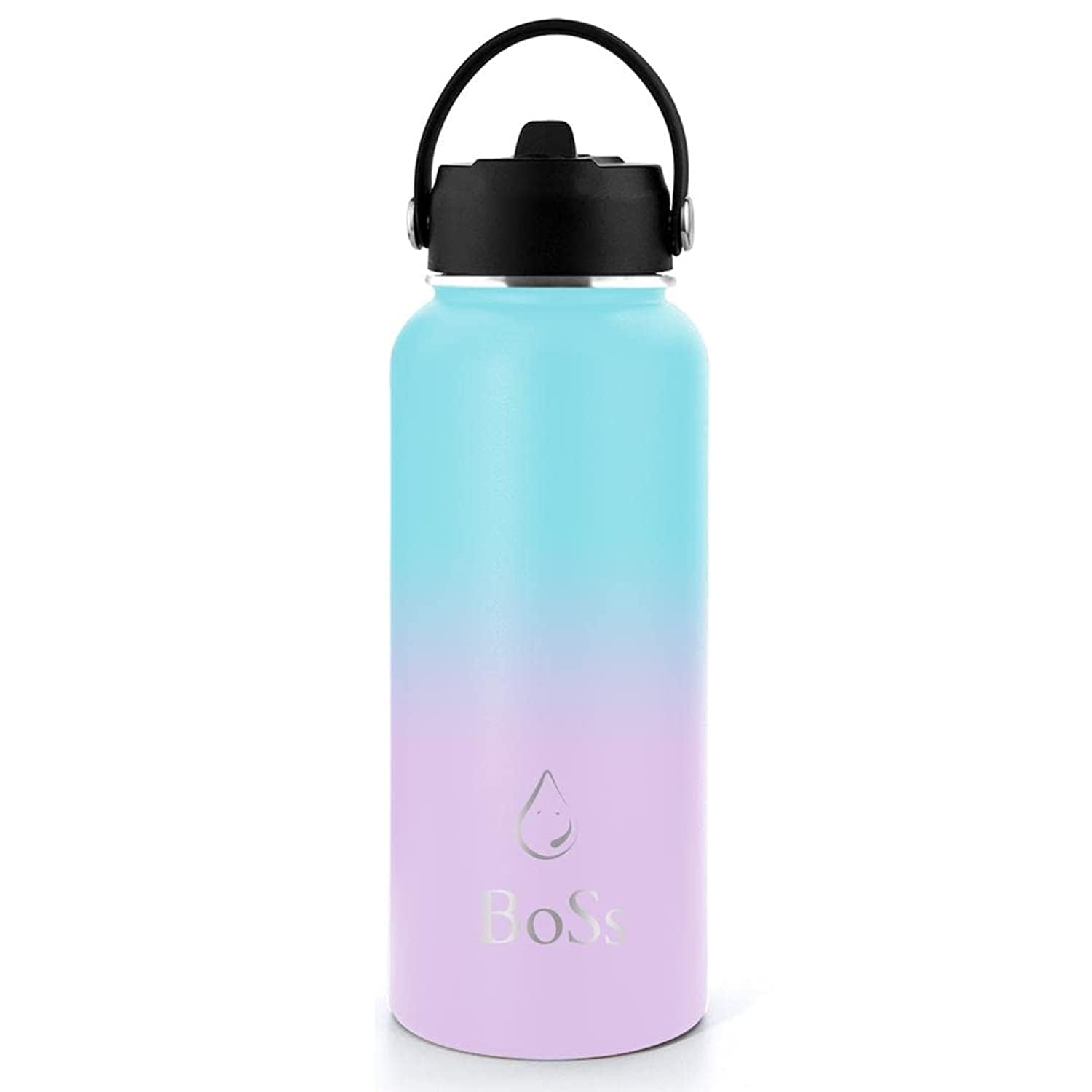 Boss Insulated Stainless Steel Water Bottle, Vacuum Insulated Water Bottle, Double Walled Bottle, Vacuum Bottle For Gym, to keep Water Hot and Cold, (Sky Blue - Pink)