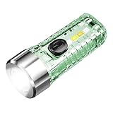 Genérico Llavero Trabajo Luz - Linterna de bolsillo USB | Linterna de pluma pequeña luminosa LED rojo azul para juego de, 5 brillos, 3 brillos, 3 flashes especiales