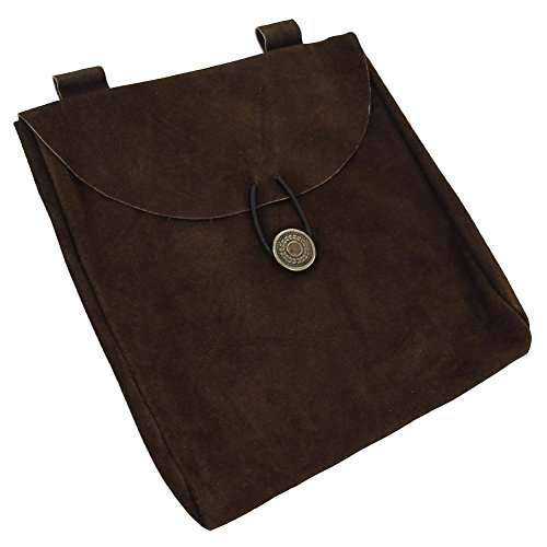 Armory Replicas Medieval Renaissance Leather Brown Suede Pouch Large