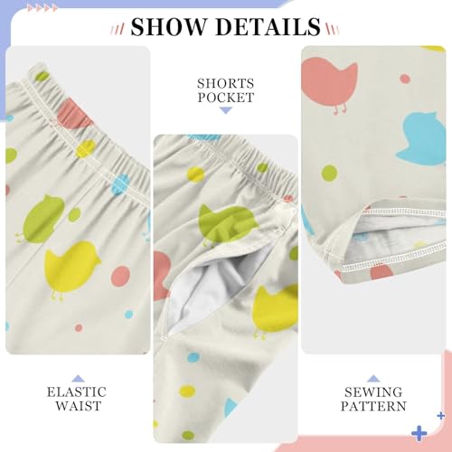 Colorful Silhouettes Bird Circle Boys Pants for Kids Jogger Pants with Pockets S-XL4