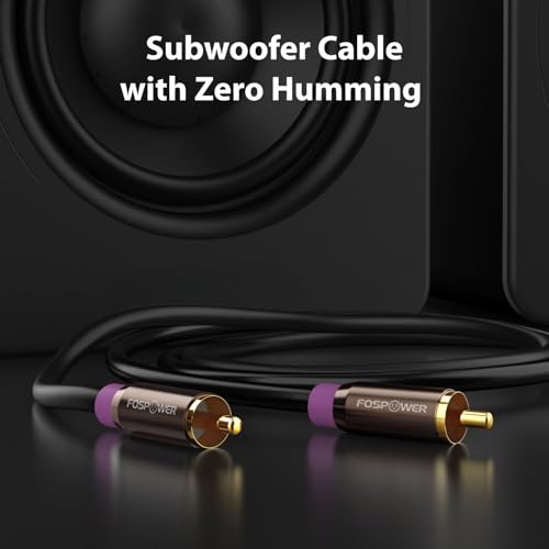 Image of FosPower 35FT RCA Subwoofer Audio Cable S /PDIF 24K Gold Plated Male to Male | Heavy-duty RCA to RCA subwoofer cable featuring 24K gold-plated connectors, dual shielding & corrosion resistance.