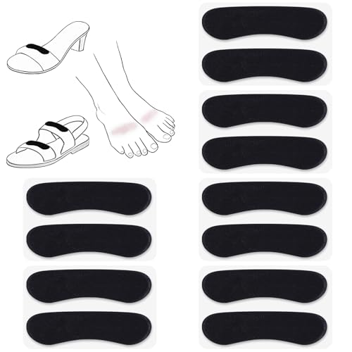 Image of Cutecrop 6 Pair Sandal Shoe Strap Extender Heel Sandal Strap Cushion Strips Heel Grips Liner Insert for Shoes Too Big Preventing Slipping, Rubbing, Non-Slip(Black)