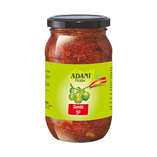 Image of Adani Spices| Gunda | Gum berry Pickles -400gm Glass Bottle Pack Authentic Guajarati Taste