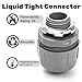 Noamus 30 Pcs Liquid Tight Connector, 1/2 Inch PVC Electrical Conduit Connectors, 180 Degree Straight NPT Non-Metallic Fitting for Home Kitchen Bathroom Outdoor Tubes Tools Supplies, Grey