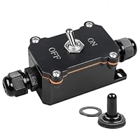 Wasserdichter Eingebauter Schalter 15A 250V, Zwei-Stufen ON/OFF Außenschalter, Doppelkopfiger Anschluss Schalter für Garten, Terrasse, Werkstatt Hochwertiger Kunststoffgehäuse