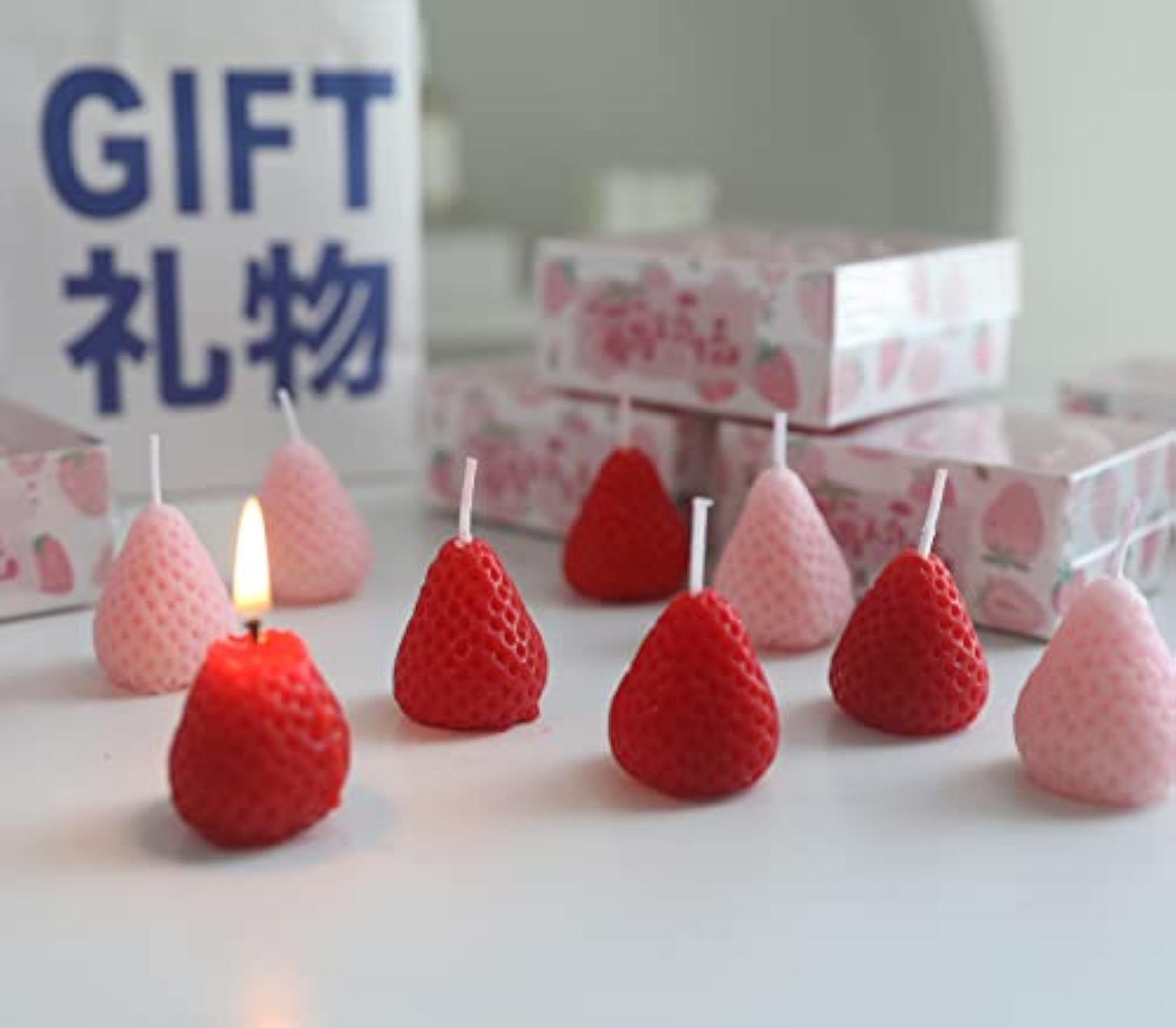Strawberry Shaped Scented Candle, 4PACK 75G