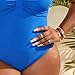 Plus Size Women One Piece Swimsuit Solid Tummy Control Bathing Suit Full Coverage Ruched Swimwear 2026 Fashion Blue