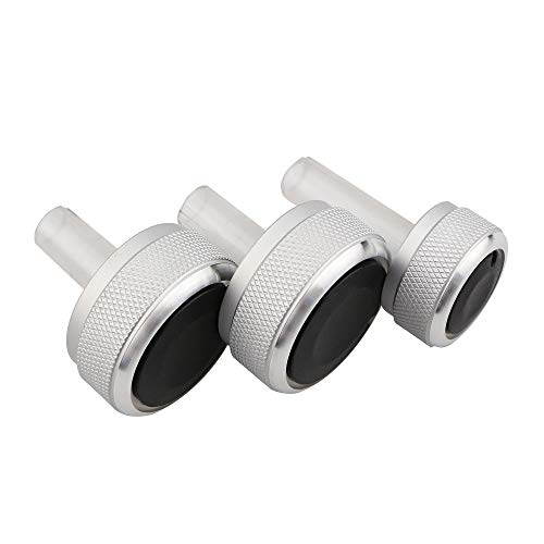 SZPENGMEI Aluminum Alloy Air Conditioning Knob AC Knob Heat Control Button for Volkswagen VW Passat B5 Golf 4 MK4 Bora Auto Accessories(Silver)