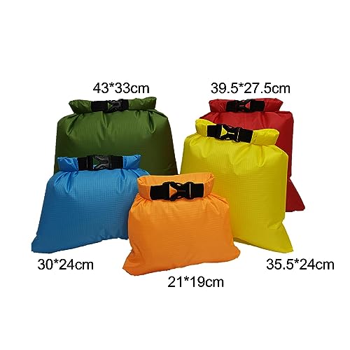 harayaa set de 5 bolsas secas impermeables para actividades al aire libre, cierre enrollable con hebilla, poliéster con recubrimiento PU, ligero y portátil miniatura 2