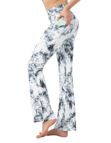 Image of BUBBLELIME Women Out Pockets High Waist Bootlegs Tummy Control Yoga Flared