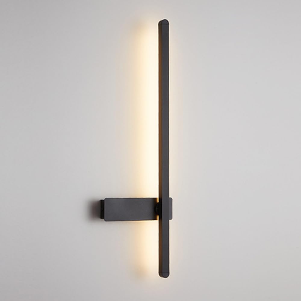 Mjsdjof Modern LED Wall Light, Linear Metal Wall Lamp with Silicone Shade, 360ยฐ Rotating Adjustable Wall Sconces, Black/white Long Strip Wall Lights, Bedside Decorative Lighting Wall Lamps