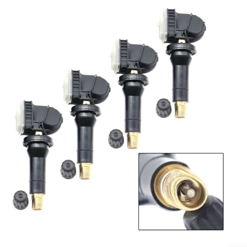 Capteur TPMS 13598772 pour Silverado et Sierra, lot de 4 valves noires 12V