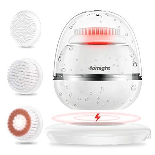 Preisvergleich Produktbild tomight Egg Elektrische Gesichtsreinigungsbürste, Schallgesichtsbürste Gesichtsbürste mit 3 Bürstenköpfen, Smart Timer und kabelloses Laden, perfekt zum Reinigen, Peeling und Massieren von Gesichtern