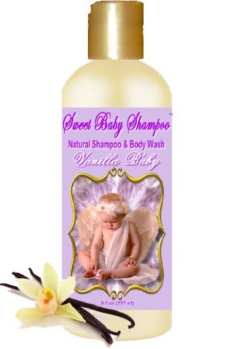 Sweet Baby Shampoo, 8 oz., Sulfate Free, No Parabens, Phthalates, Dyes, Endocrine Disruptors, SLS Free, Vegan, Natural (Vanilla Baby)