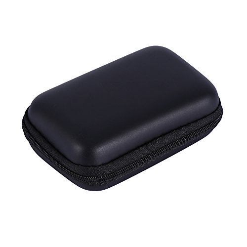 Yosoo- Mini EVA Earphone Cable Bag Hard Charging USB Cable Case Protective Organizer Box(Black)