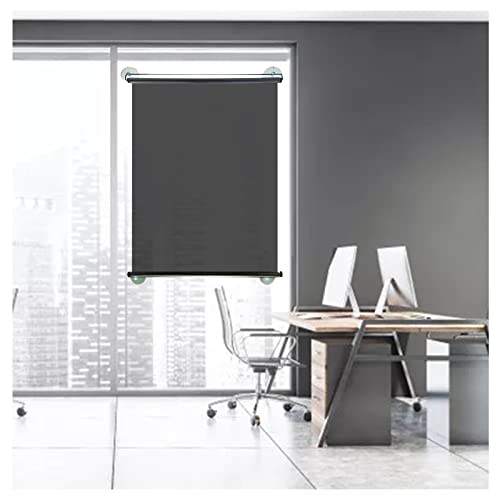 CWCQGH 13'/17'/21'/25'/29'/32,6'/36,6'/40,5' W Rollo mit Saugnäpfen, Einwegspiegel und transparentem Sonnenschutz-Anti-UV-Rollo in Schwarz (53 x 150 cm/21 x 59 Zoll)