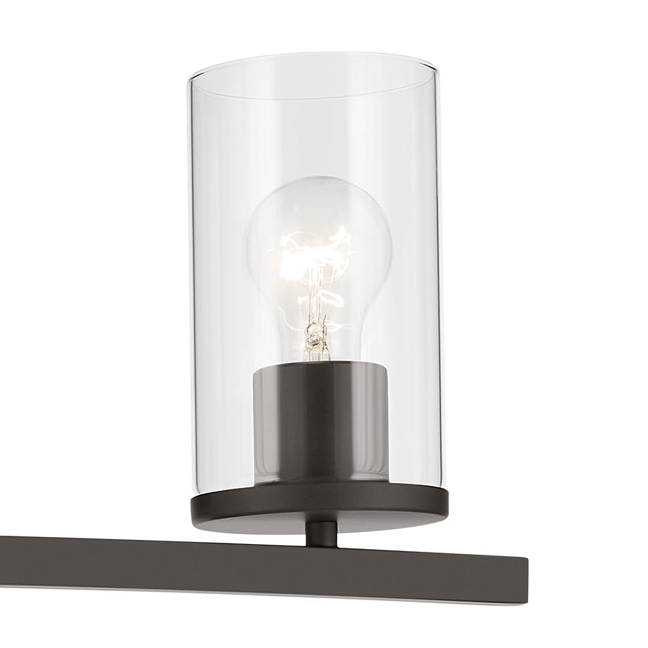 Image of Kichler Crosby 4.5 inch 1-Light Wall Sconce Bathroom Vanity Light Fixture with Clear Glass in Olde Bronze for Bathroom, Powder Room, Hallway, Kitchen, Bedroom (4.5 inch x 9.25 inch), 45495OZCLR