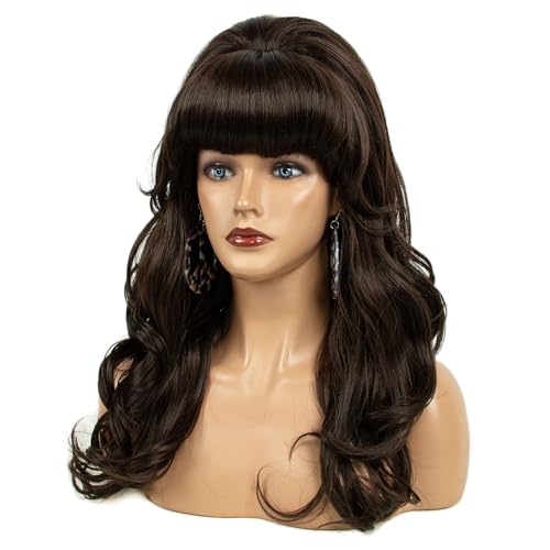 Image of H&Bwig 60s Retro Beehive Wigs for Women 70s Classic Style Cosplay Wig (long-Brown)