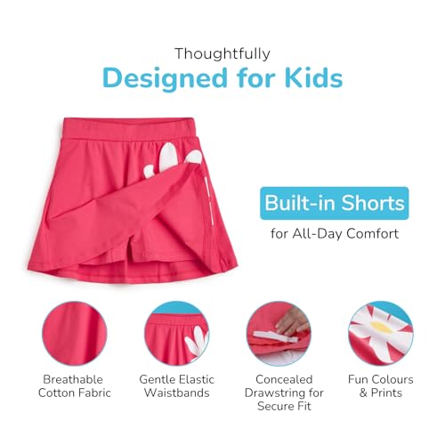 Image of YouGotPlanB Cotton Skater Skirt for Girls | Pack of 1 | Ages 3-16 Years | Attached Inner Shorts | Ideal for Sports & Play