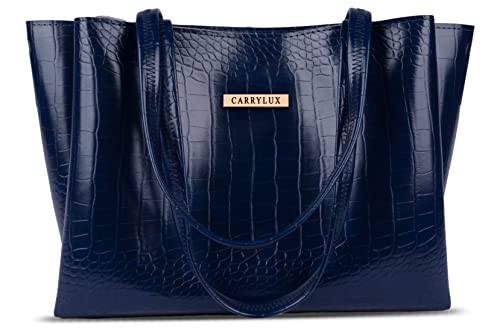 Image of Carrylux Large Capacity Croco Pattern Tote Bags For Womens Big Purses And Handbags Ladies Big Shoulder Bag