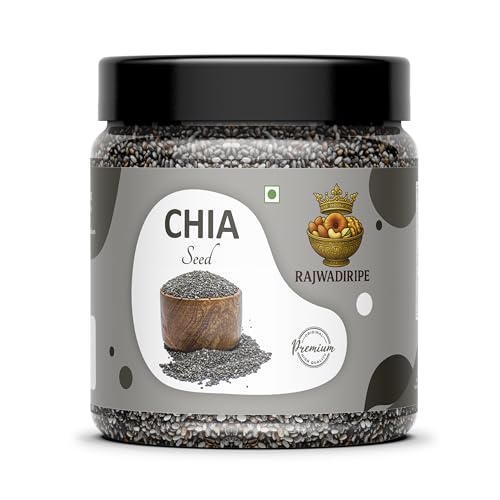 Image of RAJWADIRIPE Premium Raw Chia Seeds, Omega 3 Rich, High in Calcium, Protein & Fibre, Jar Pack (1KG)