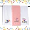 3 Pcs Easter Spring Hand Towels for Bathroom Embroidered Decorative Happy Easter Bunny Peeps Egg Cotton Bath Towel for Housewarming Gifts 134 x 295 Inch