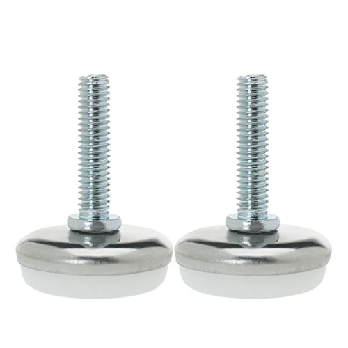 sourcingmap M6 x 25 x 30mm Screw on Furniture Glide Leveling Feet Adjustable Leveler Pad for Chair Industrial Machine Desk Leg 2pcs