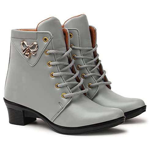 Image of KRAFTER Women's And Girls Classic Winter Suede velvet High heel Boots Casual, Outdoor and Holiday Outings
