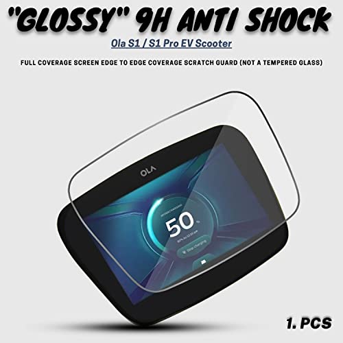 Image of FCS Speedometer Screen Protector Guard for Ola S1 / S1 Pro EV /Ola S1 Pro Gen 2 / Ola S1 Pro Gen 2 / Scooter Screen Guard | 9H Anti Shock Edge to Edge Full | (Glossy)
