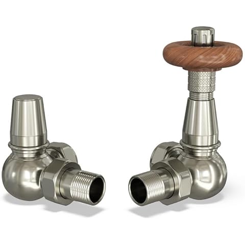 UK Radiators Silver Nickel Corner Valve Set Cover