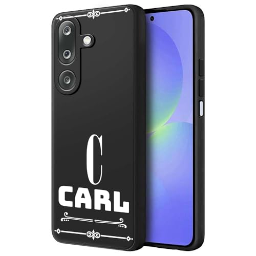 Image of Fashionury Back Cover Case for Samsung Galaxy M36 5G / Samsung Galaxy F36 5G | Matte Soft Silicon Flexible | Camera Bump Protection | Name with Alphabet Design | Get Your Name on Mobile Cover (Black)