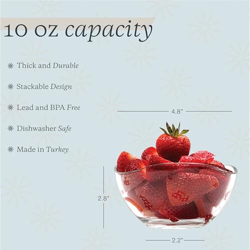 Vikko Dessert Bowls, Set Of 6 Small Glass Bowls, 10 Ounce Ice Cream Bowl, Small Candy Or Snack Bowls thumb #1