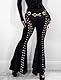 FEOYA Gothic Hose Damen Y2K Punk Hose Hohe Taille Flare Leggings Hose Grunge Schwarz Gothic Bell Bottoms Party Club Festival Kleidung C1 M