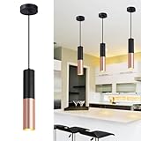 Omgomne Rose Gold Pendant Light Fixture for Kitchen Island,1-Light Ceiling Hanging Light with Bulb Modern Pendant Lighting for Living Room Bedroom(1 Pack