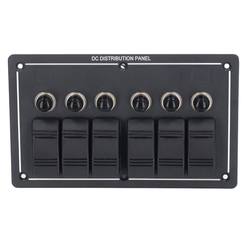 Painel de Interruptor Basculante de 6 Grupos, Proteção contra Sobrecarga de 12V, Abertura Automática