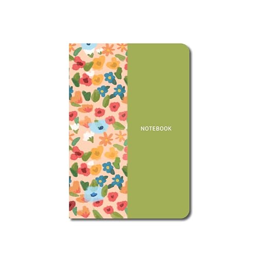 Image of FACTOR NOTES A6 Notebook (Wildflower & Olive) | Ruled, 160 Pages, 90 GSM Thick Paper | Cute Aesthetic Notebook for Women