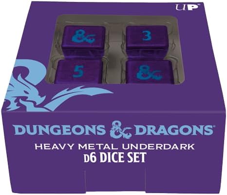 Ultra PRO - 4 D6 Underdark Dice Set for Phandelver and Below: The Shattered Obelisk for Dungeons & Dragons, 6 Sided Dice for DND RPG MTG Games, 6 Sided Game Dice for Table Games