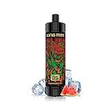 【正規品】 Stiik King Max 使い捨て電子タバコ 10000回吸引 可能 850mAh大容量バッテリー 20mlプレフィルドポッド Type-C充電対応 ニコチンフリー タールフリー (スイカ・アイス)
