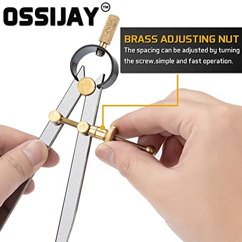 Ossijay AF-0 2 Pcs Adjustable Lockable Spring Wing Divider Calipers thumb #3