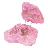 Koyal Wholesale Blush Pink Crystal Round Geode Ring Box - Engagement & Proposal Keepsake Ring Bearer Box in Agate, Quartz, Pack 1