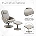 HOMCOM Sillón Relax con Reclinación hasta 145° Giratorio 360° con Reposapiés 78×71×101cm