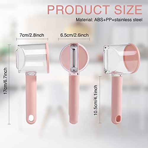 Multi Functional Storage Peeler,Fruit Peeler, Vegetable Peeler,Peeler With Container,Suitable For Home And Kitchen Use (New Pink) #TOP5